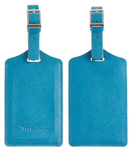 4 Pack Leather Luggage Tags for Suitcases Travel Labels (4 Count)