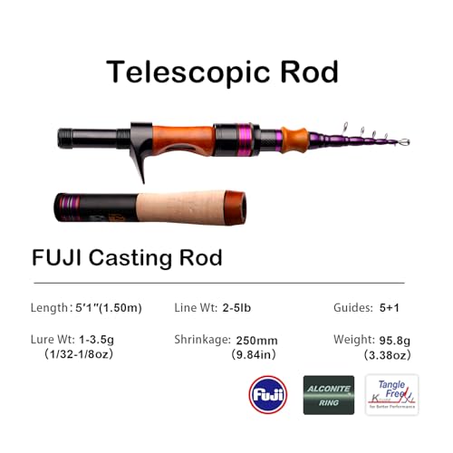 PURELURE Telescopic Fishing Rod Ultralight