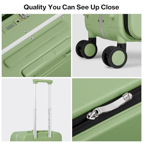 17x14x9 Carry On Luggage Underseat PC Hard Shell Suitcase Top Opening Aluminum Frame Travel Suitcases with Wheels