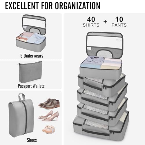 10 Set Packing Cubes for Travel Essentials (99 Count)