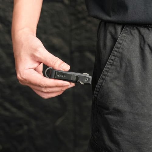 Compact Aluminum Black Key Organizer Holder with Pocket Clip