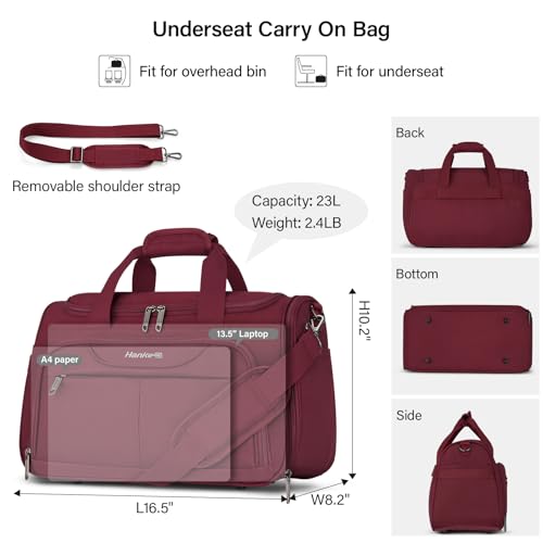 Small Underseat Carry On Luggage Bags for Travel with 10 Pockets