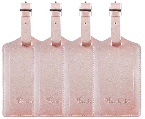 8 Pack Leather Luggage Tags for Suitcases Travel Tag (8 Count)