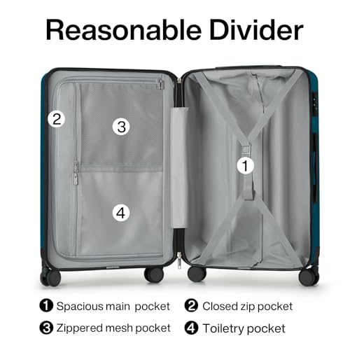 24 Inch Luggage Suitcases With Spinner Wheels Lightweight PC Hard Shell Rolling Suitcase With Travel Lock