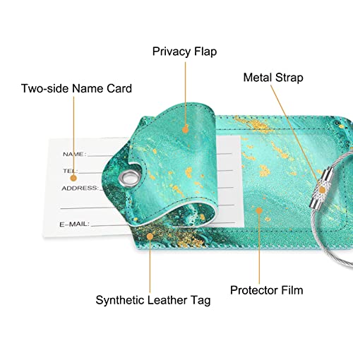 Luggage Tags Privacy Cover ID Label for Travel Bag Suitcase (2 Count)