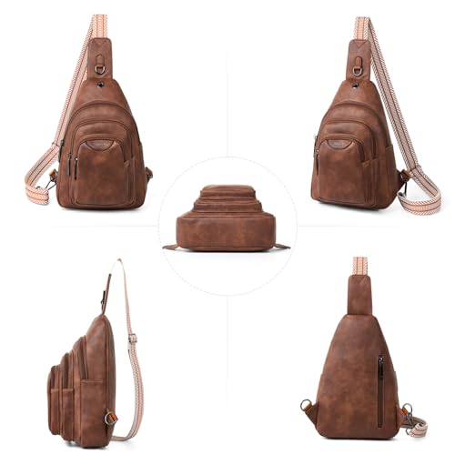 10L Crossbody Sling Bag for Women Men Anti Theft Cross Body Fanny Pack Belt Bag Purse Gifts for Women Faux Leather