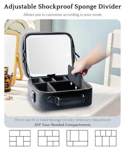 Travel Makeup Bag Cosmetic Bag with Lighted Mirror