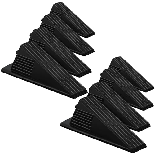 8 Pcs Heavy Duty Rubber Door Stops Wedge Stackable (8 Count)