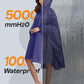 Adult Rain Poncho Waterproof Hooded Zipper Raincoat with Pockets