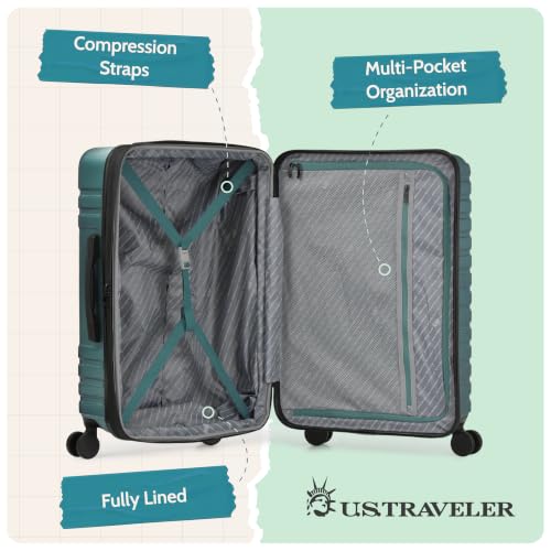 Boren Expandable Hardside Rugged Travel Luggage with 8 Spinner Wheels (2 Piece)