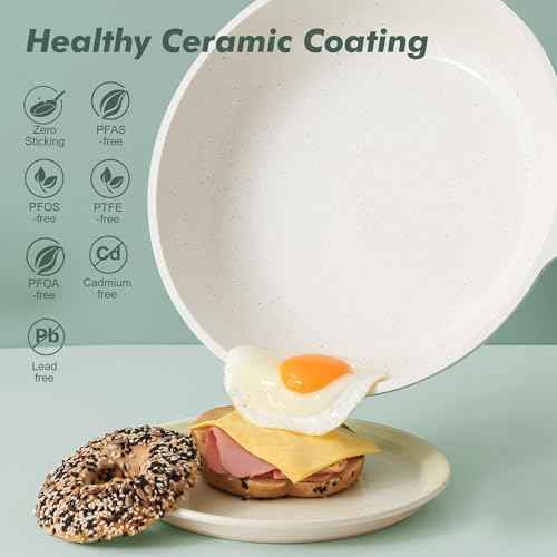 10In Nonstick Ceramic Frying Pan with Lid