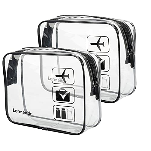 Clear Toiletry Bag TSA Approved Quart Size Travel Carry On (2 count)