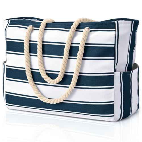 Beach Bags for Women Large Waterproof Beach Tote Bag Zipper Beach Bags Waterproof Sandproof Swim Pool Bag Large Tote