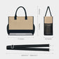 Personalized Initial Jute Tote Bag with 5 Pockets