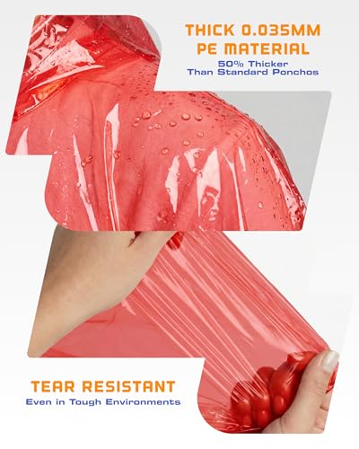 Disposable Rain Ponchos for Adults (5 Count)