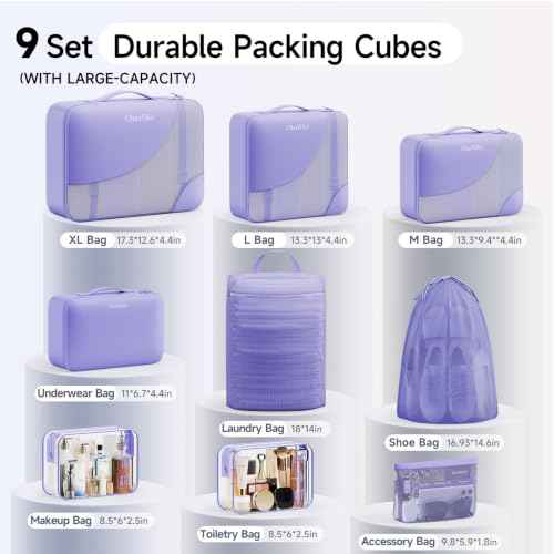 Packing Cubes for Travel (9 Count)