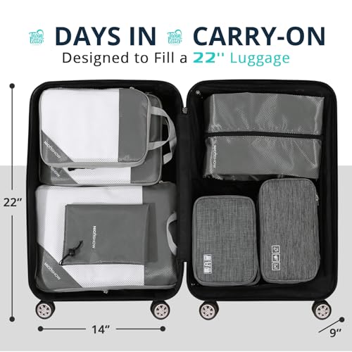 7 Set Compression Packing Cubes for Travel (7 Count)