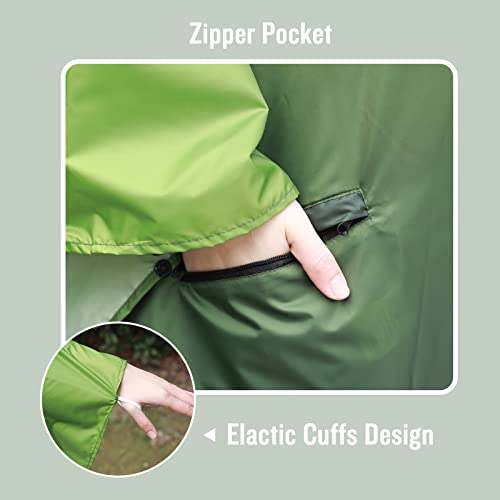 Adults Rain Poncho Waterproof Raincoat Women Gradient Hood with Pocket