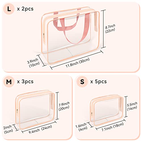 10 PCS Clear Travel Bags for Toiletries (10 Count)
