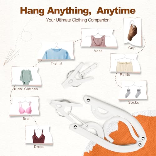 White Travel Hangers with Clips (20 Count)