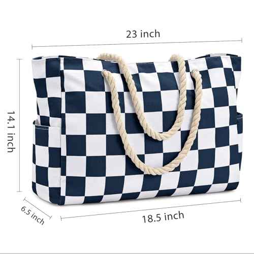 Beach Bag Large Beach Tote Bag for Women Waterproof Sandproof Swim Pool Bag With Zipper