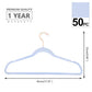 Velvet Hangers 50 Pack Non Slip Heavy Duty Light Blue Rose Gold Hooks (50 Count)