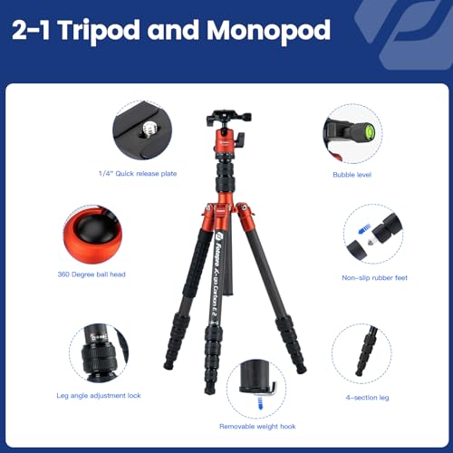 62" Carbon Fiber Travel Tripod