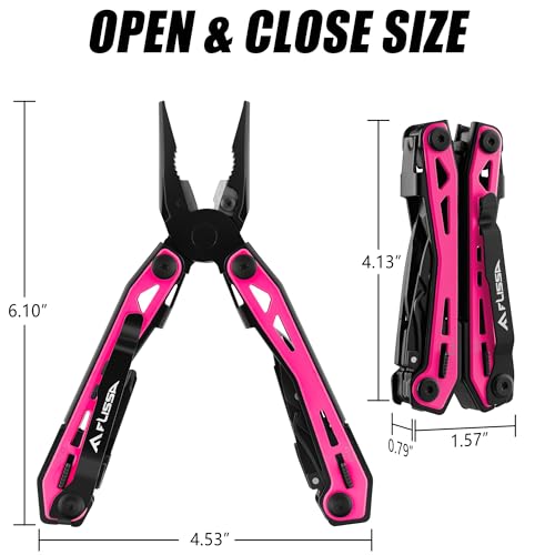 16-In-1 Multi-Tool Pliers, EDC Multitool, Multipurpose Tool, Pink