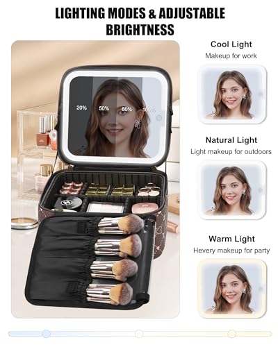 Travel Makeup Bag With LED Mirror