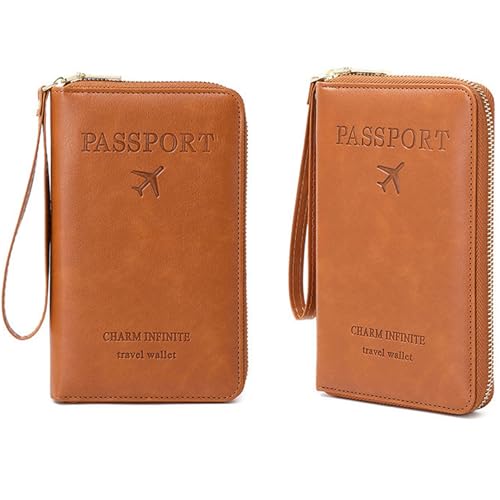 Multi Function RFID Travel Passport Wallet with Phone Pocket