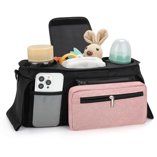 Universal Stroller Organizer with Insulated Cup Holder