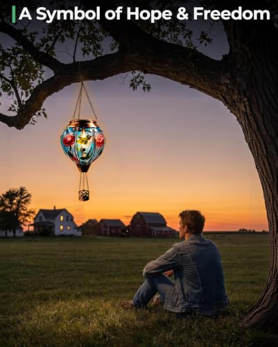 Hummingbird Hot Air Balloon Solar Lantern Hanging Solar Light