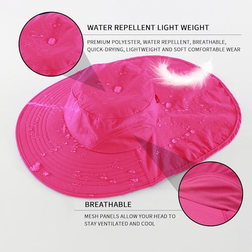 Outdoor UPF50+ Sun Hat Wide Brim Mesh Fishing Hat with Neck Flap Beach Hat Large Brim Safari Hat