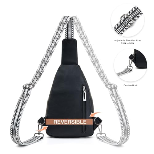 7L Sling Bag for Women Vegan Leather Crossbody Purse Chest Bags Fashionable Trendy Fanny Pack with Travel