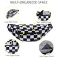 Large Checkered Fanny Pack Crossbody Belt Bag for Shopping Traveling