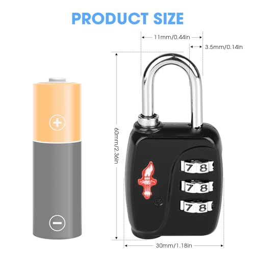 Safe Skies 3 Digit TSA Lock 4 (4 Count)