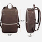 Leather Laptop Backpack for Men with Trolley Strap 16L Slim