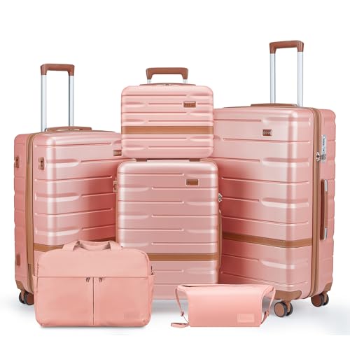 Luggage Sets with TSA Lock Hardside PC+ABS Carry On expandable Suitcase with Spinner Wheels Lightweight Rolling Travel Luggage Sets with YKK