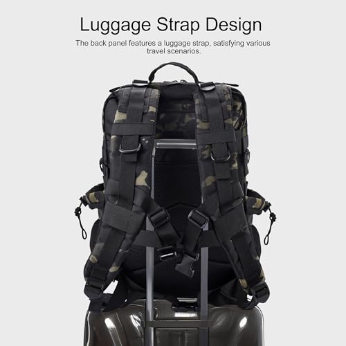 Military Tactical Backpack for Men and Women 45L Army 3 Days Assault Pack Bag Large Rucksack with Shoe Compartment