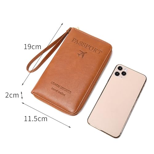 Multi Function RFID Travel Passport Wallet with Phone Pocket
