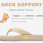 Flip Flops for Women Arch Support Summer Beach Sandals Beige Size 12