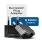 USA Canada to European Plug Adapter (6 Plug adapter)