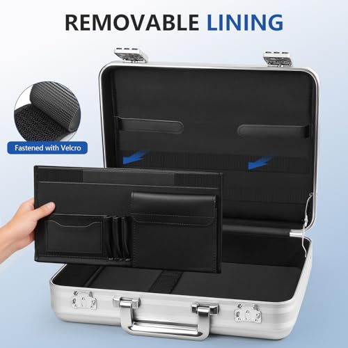 Aluminum Briefcase Metal Toolkit Box TSA Combination Lock Luxury Case with Foam for Wine