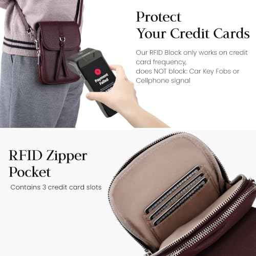 Genuine Leather Small Crossbody Bags for Women Travel Purse Phone