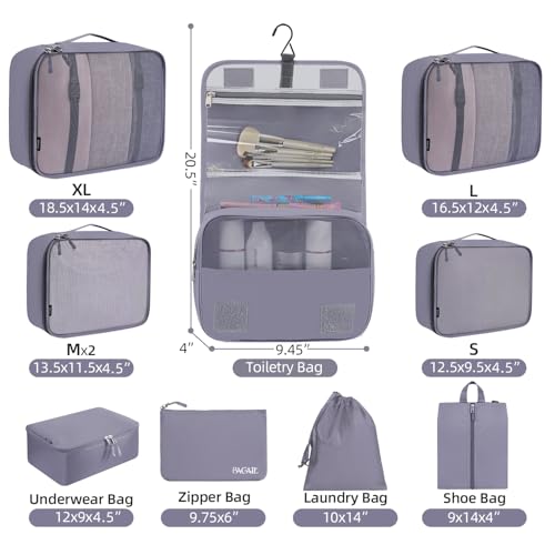 10 Set Packing Cubes Various Sizes Packing Organizer for Travel Accessories Luggage Carry On Suitcase