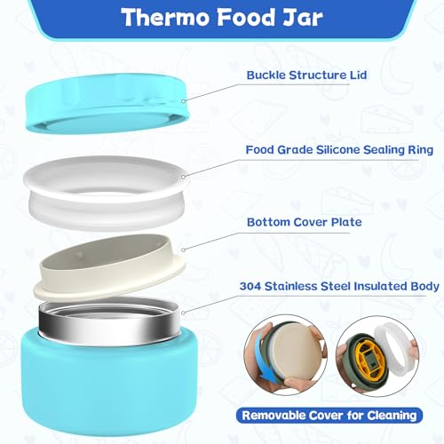 Kids Lunch Box with Thermo Insulated Lunch Bag for School (8 Count)