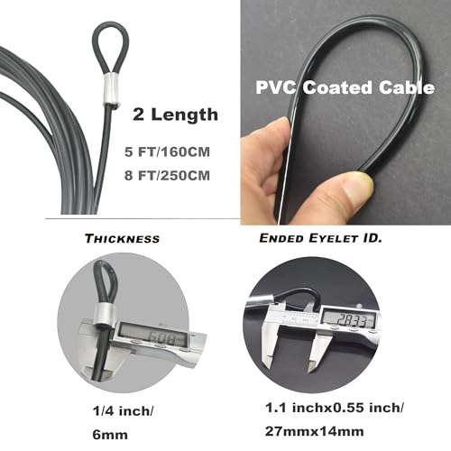 8FT 6mm Stainless Security Cables Tether