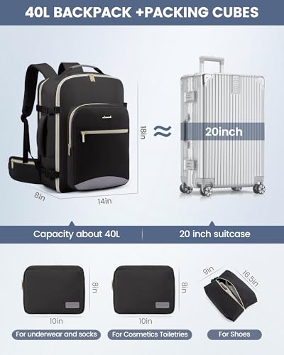40L Travel Backpack with Waist Strap