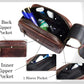 10" Premium Leather Toiletry Travel Pouch With Waterproof Lining