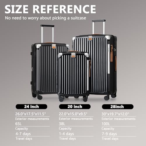 3 Piece Set Hardside Expandable Luggage with USB Charging Port and Cup Holder (3 Count)